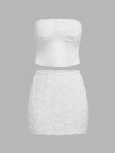 Floral Applique Tube Top And Skirt Set